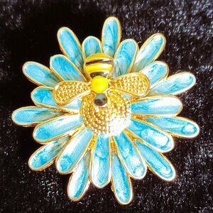 Bee on Flower Brooch
